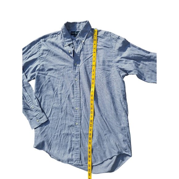 Ralph Lauren Mens Button-Down Blue Checkered Shirt Size 15.5 32/33 100% Cotton - Picture 5 of 6